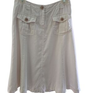J.CREW OFF WHITE LINEN SKIRT SZ 2